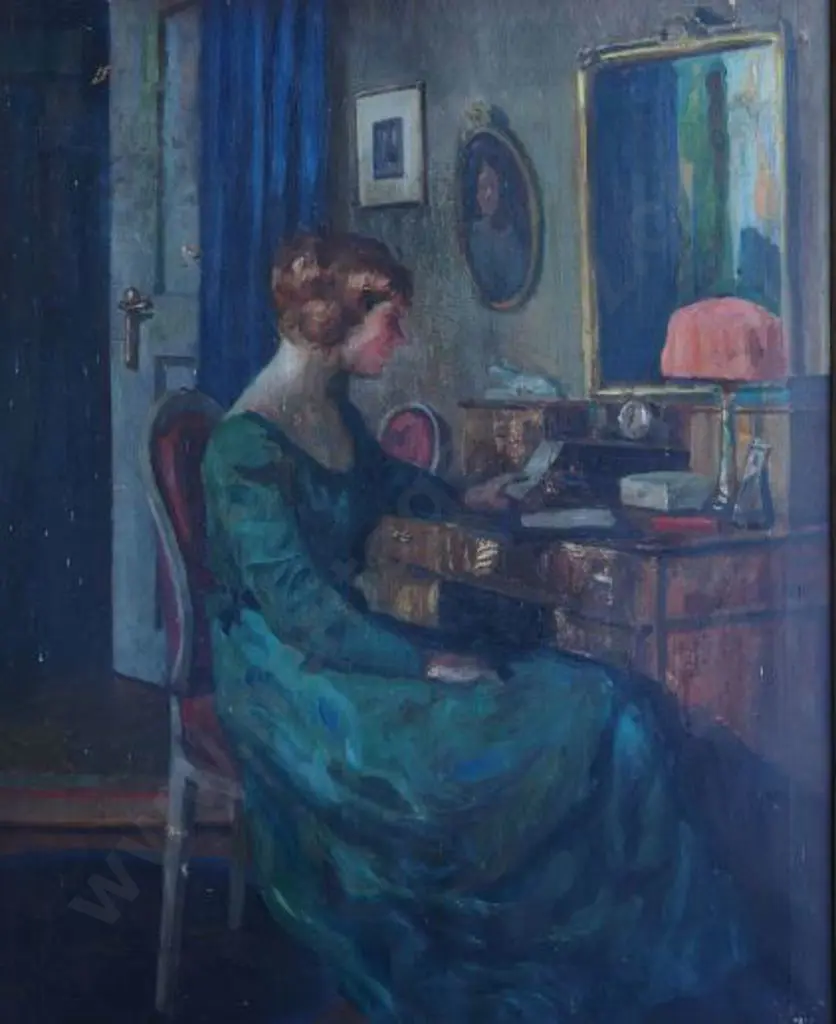 UNKNOWN artist - Lady by Desk Image 1++