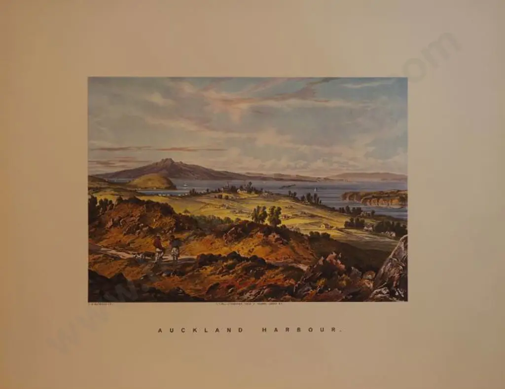 BARRAUD, Charles Decimus (1822-1897) - Auckland Harbour - New Zealand Graphic & Descriptive (1877) Image 1++