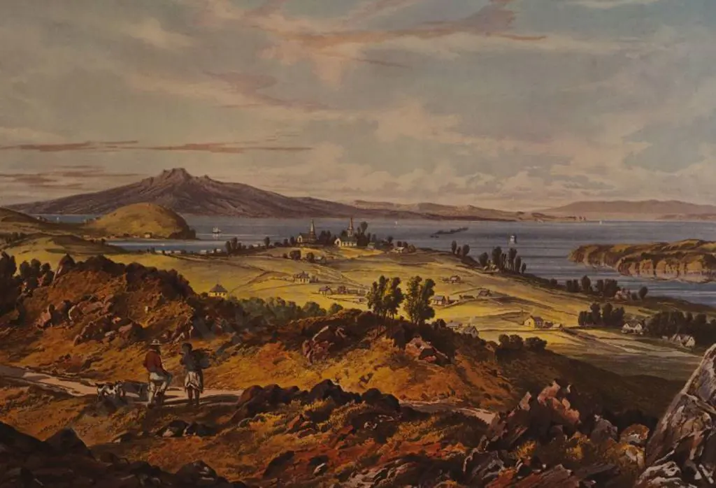 BARRAUD, Charles Decimus (1822-1897) - Auckland Harbour - New Zealand Graphic & Descriptive (1877) Image 1++