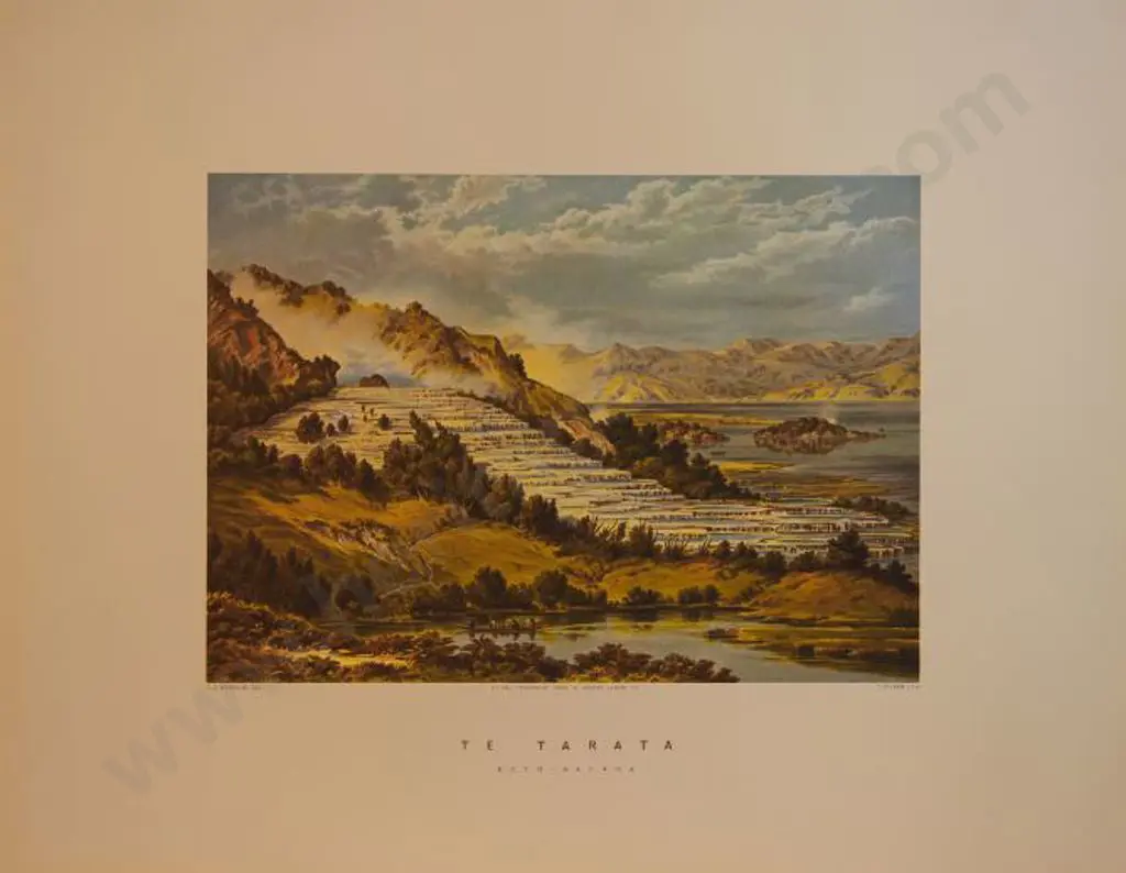 BARRAUD, Charles Decimus (1822-1897) - Te Tarata, Rotomahana (White Terraces) - New Zealand Graphic & Descriptive (1877) Image 1++