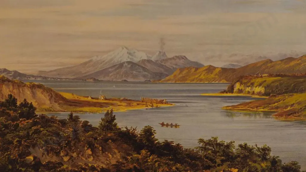BARRAUD, Charles Decimus (1822-1897) - Lake Taupo - New Zealand Graphic & Descriptive (1877) Image 1++