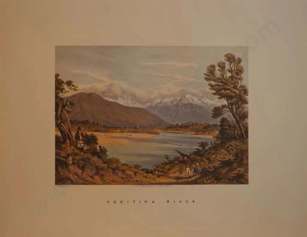 BARRAUD, Charles Decimus (1822-1897) - Hokitika River - New Zealand Graphic & Descriptive (1877) Image 1++