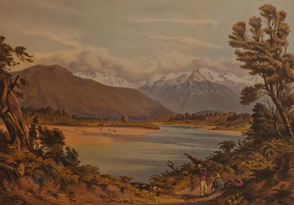 BARRAUD, Charles Decimus (1822-1897) - Hokitika River - New Zealand Graphic & Descriptive (1877) Image 1++