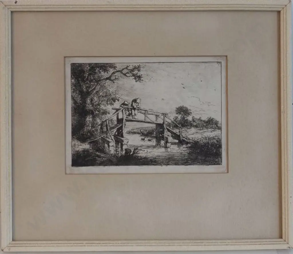 DEUCHAR, David (1743-1808) - Fishing From a Bridge Image 1++