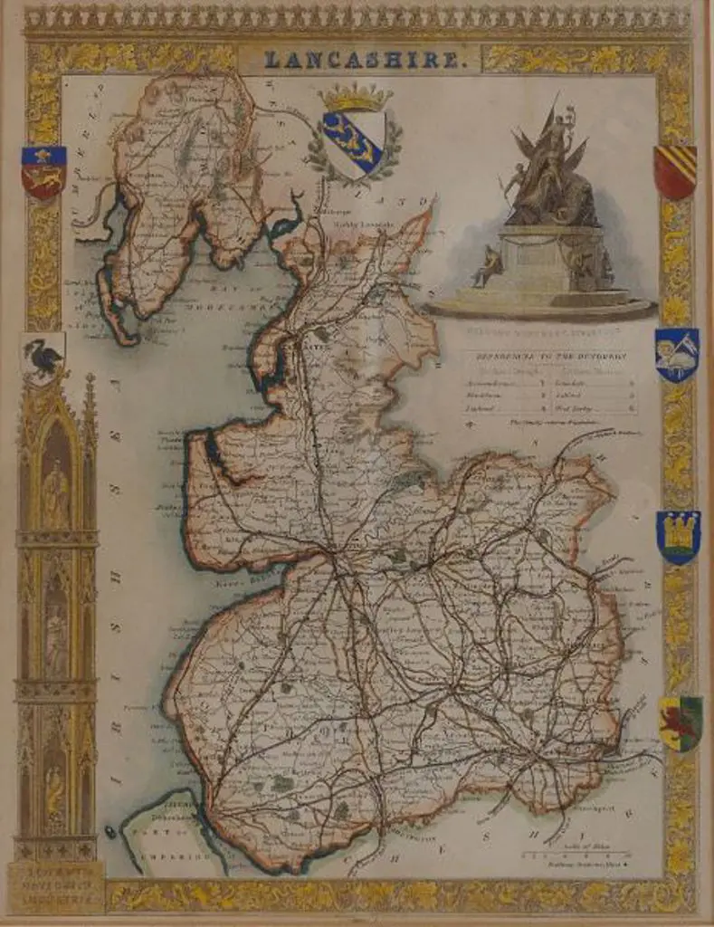 UNKNOWN Cartographer - Map of Lancashire - early 19th Cent. Image 1++