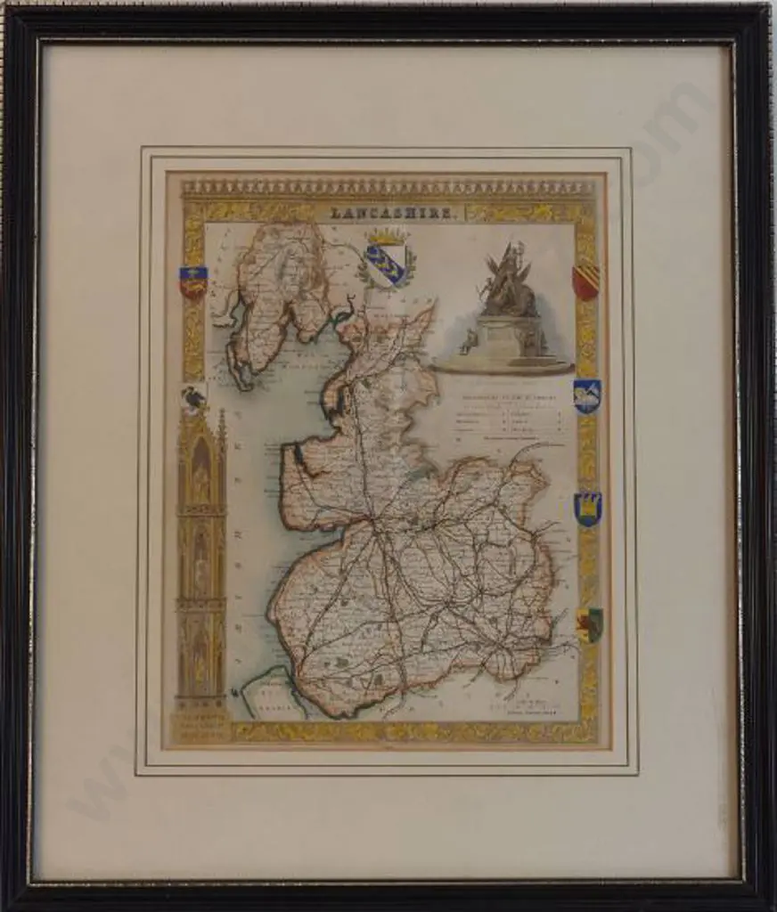 UNKNOWN Cartographer - Map of Lancashire - early 19th Cent. Image 1++