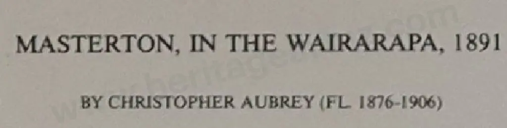 AUBREY, Christopher (Active 1876-1906) - Masterton in the Wairarapa 1891 Image 1++