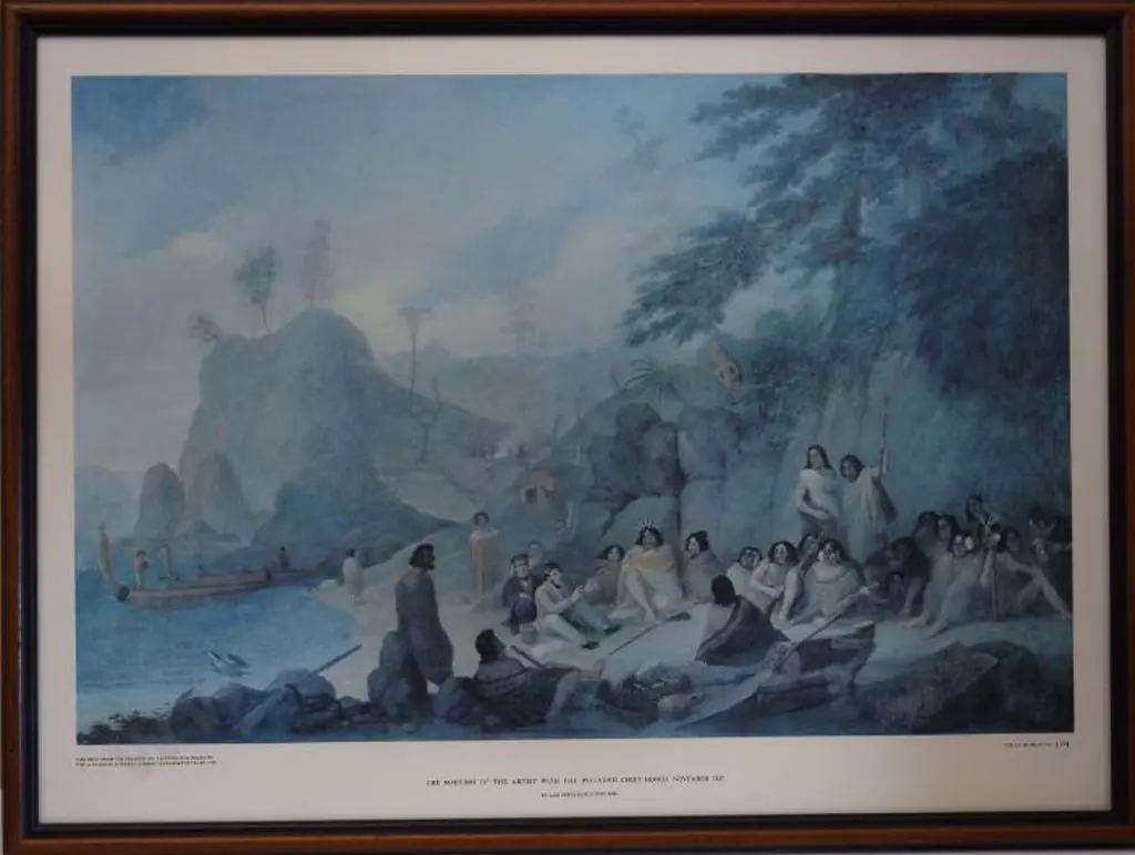 EARLE, Augustus (1793-1838) - The Meeting of the Artist with the Wounded Chief Hongi, November 1827 Image 1++