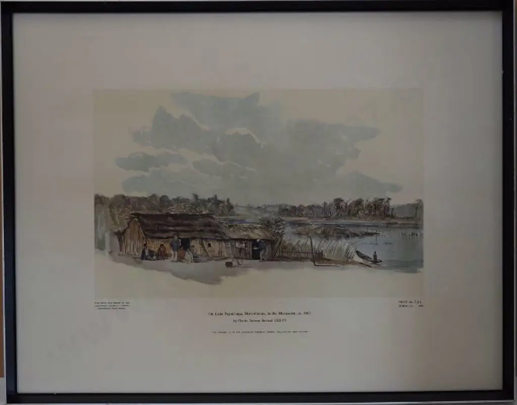 BARRAUD, Charles Decimus (1822-1897) - On Lake Papaitonga, Horowhenua 1863 Image 1++