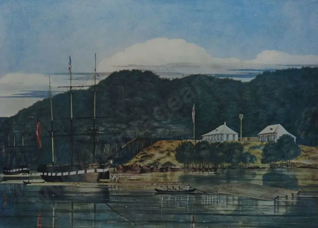 HEAPHY, Charles (1820-1881) - The View of the Kahu-kahu, Hokianga River, 1839 Image 1++