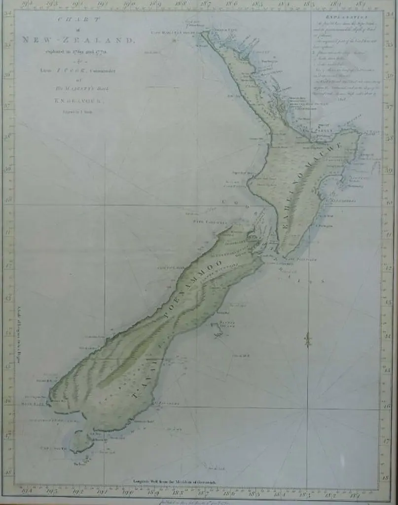 COOK, Capt James (1728-1779) - Map of New Zealand, 1772 Image 1++