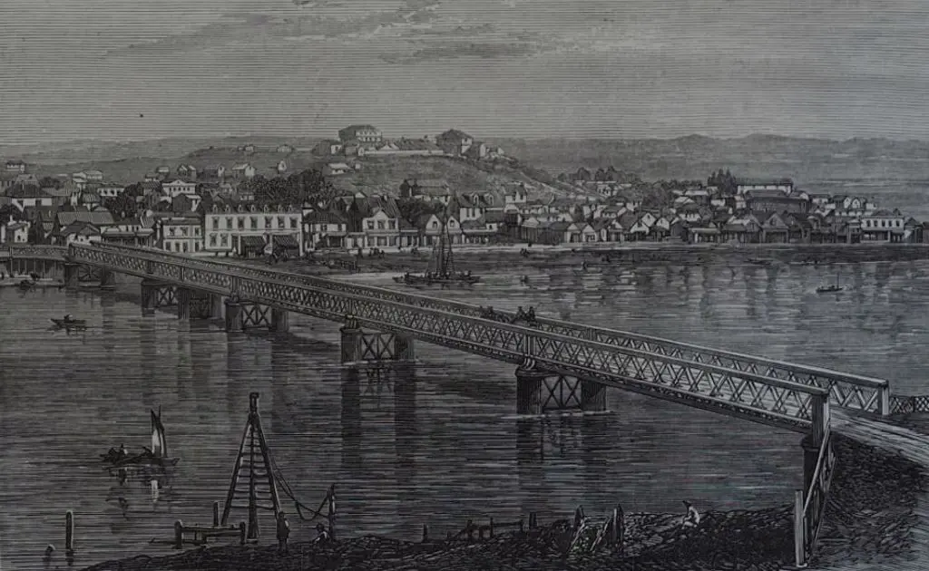 ILLUSTRATED London News - Wanganui Bridge, New Zealand, 1872 Image 1++