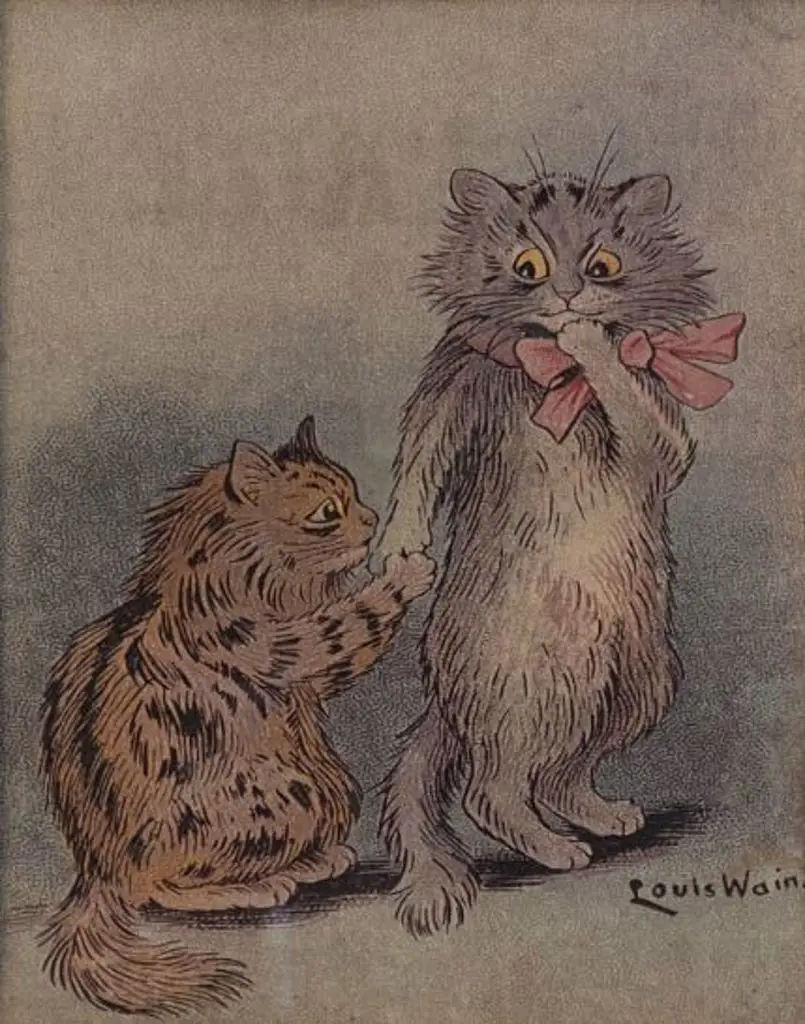 WAIN, Louis (1860-1939) - Two Cats - early 20th Century Image 1++