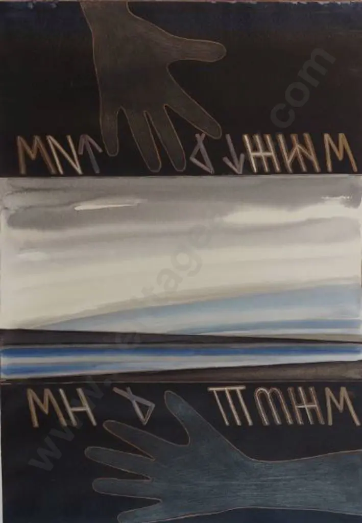 WEBB, Marilynn (1937-2021) - Protection Work - Lake Mahinerangi by Day, 1985 Image 1++