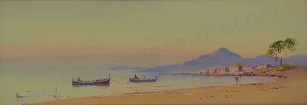 CARLTON, Rix (1890-1962) - Fishing Boats in Mediterranean Image 1++