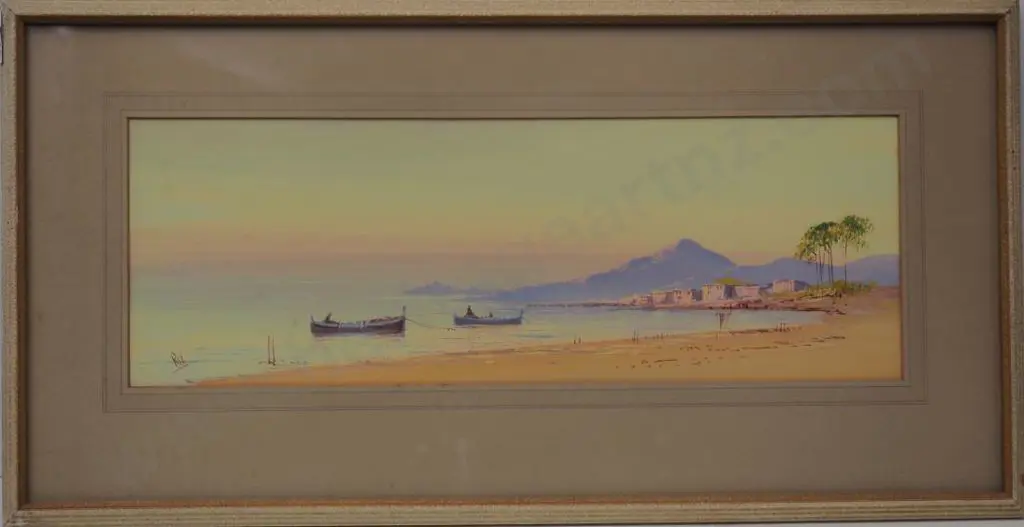 CARLTON, Rix (1890-1962) - Fishing Boats in Mediterranean Image 1++
