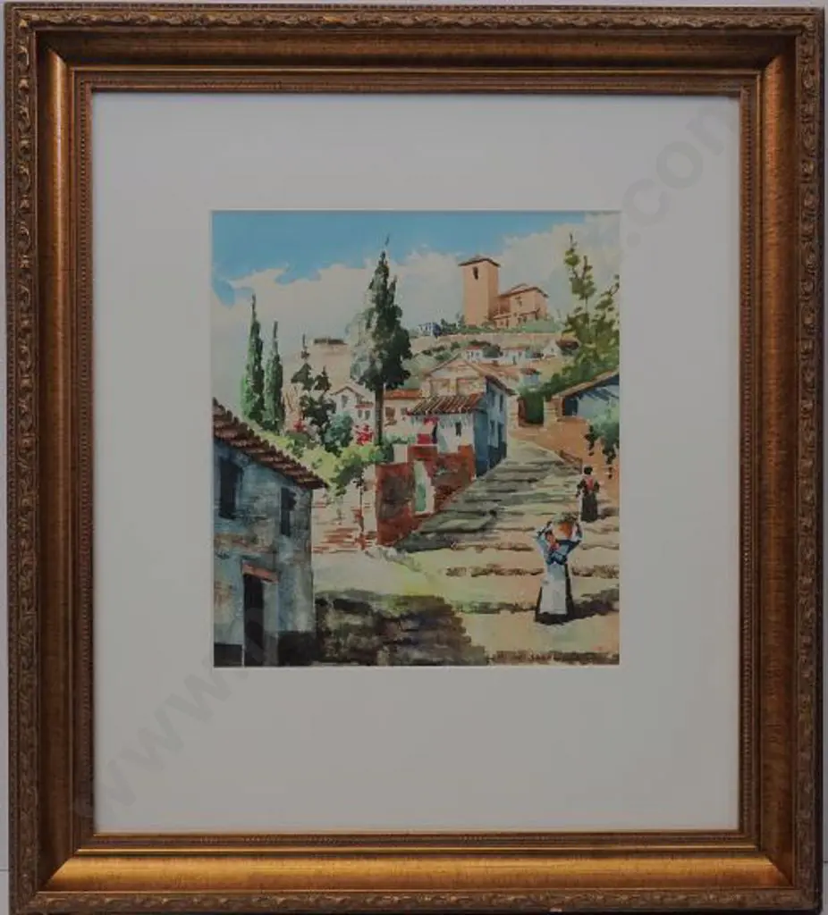 SHERWOOD, Maud (1880-1956) - French Village Scene Image 1++