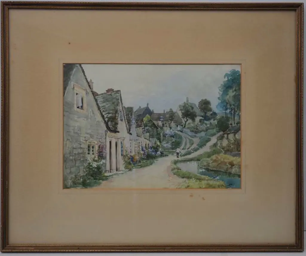 HOWORTH, Charles Henry (1856-1945) - English Country Village Image 1++
