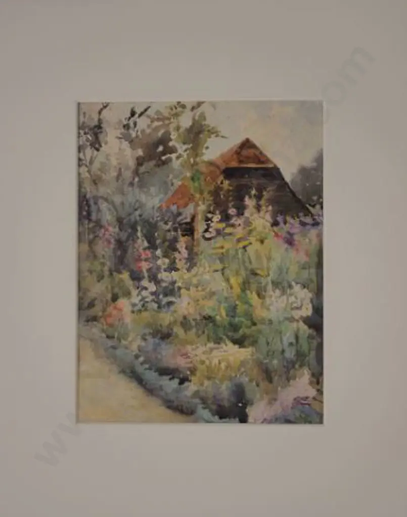 UNKNOWN artist - Cottage with Flowers Image 1++