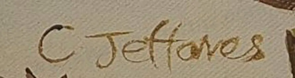 JEFFARES, C. (20th Cent.) - Birds on a Fence Image 1++