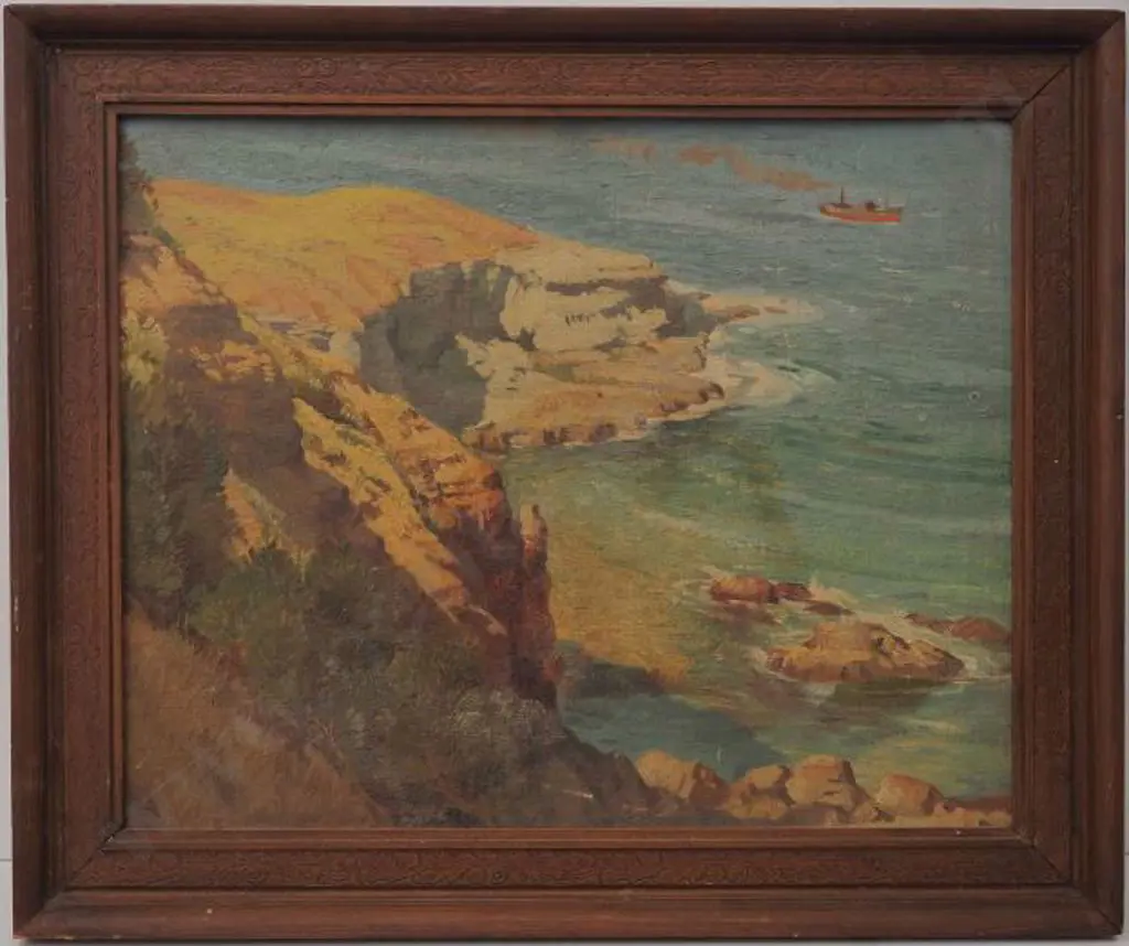 SAVAGE, Cedric (1901-1969) - New Zealand Rocky Coast, 1932 Image 1++