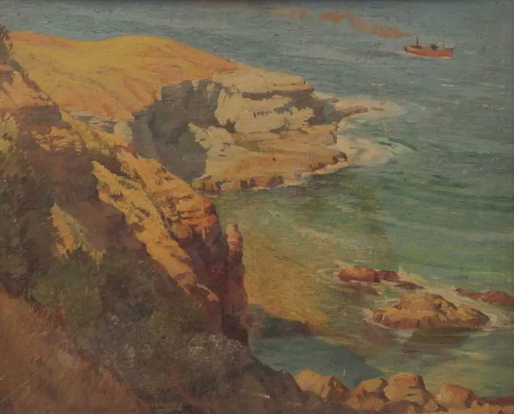 SAVAGE, Cedric (1901-1969) - New Zealand Rocky Coast, 1932 Image 1++