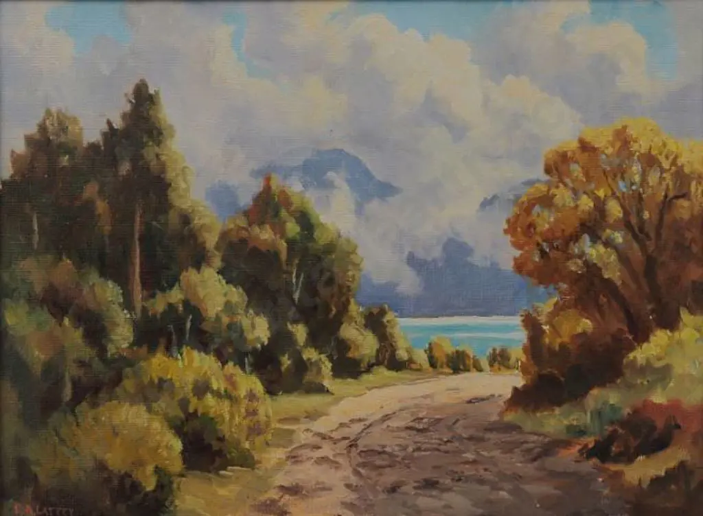 LATTEY, Edward B. (1899-1986) - Lake Te Anau Image 1++
