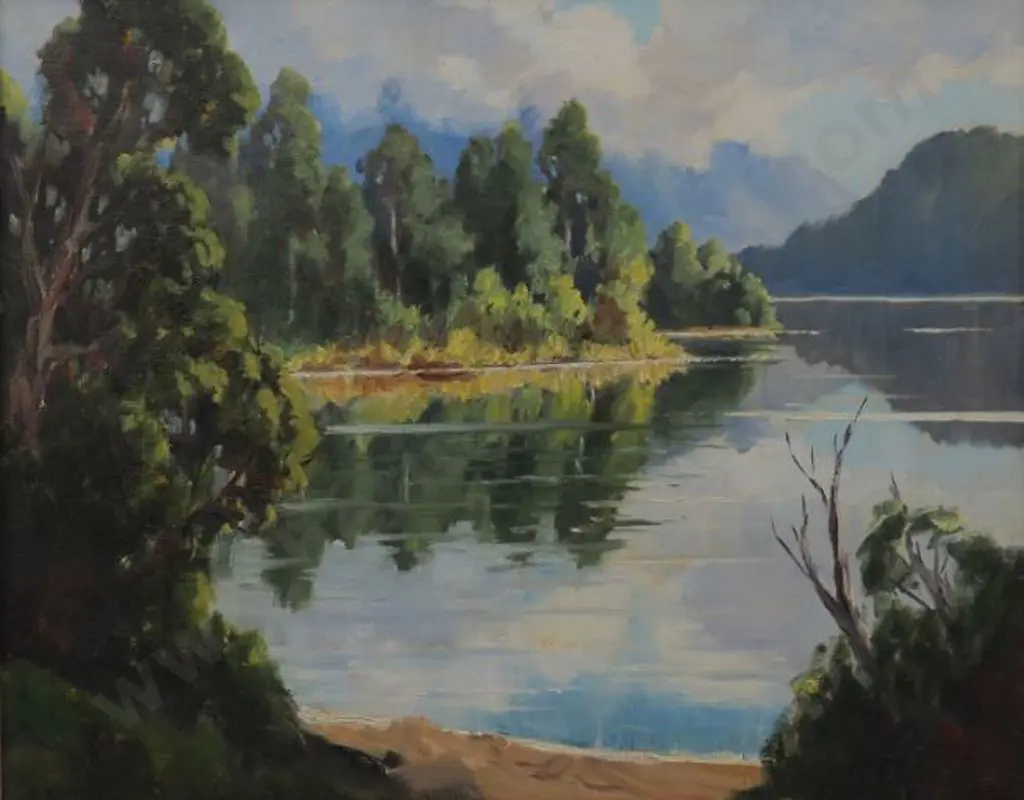 LATTEY, Edward B. (1899-1986) - Lake Mapourika Image 1++