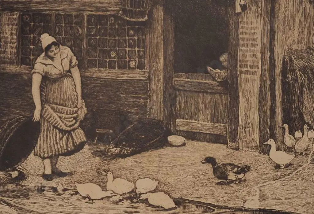 MACBETH, Robert Walker R.A. (1848-1910) - Feeding Time Image 1++