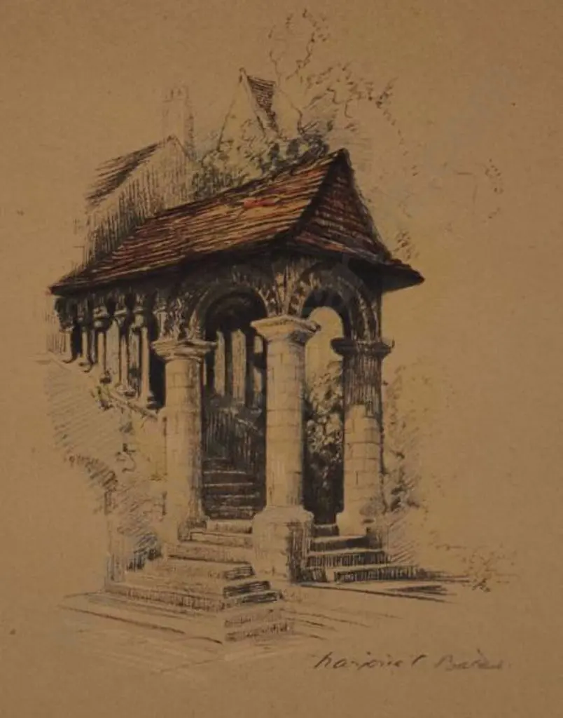 BATES, Marjorie C. (1882-1962) - Norman Stairs, Canterbury (England) Image 1++