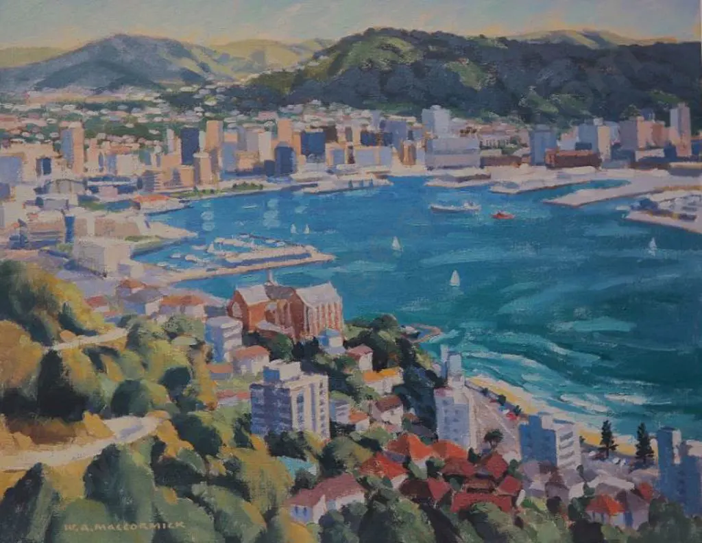 MacCORMICK, W.A. (Bill) (1942-) - Wellington from Mount Victoria Image 1++