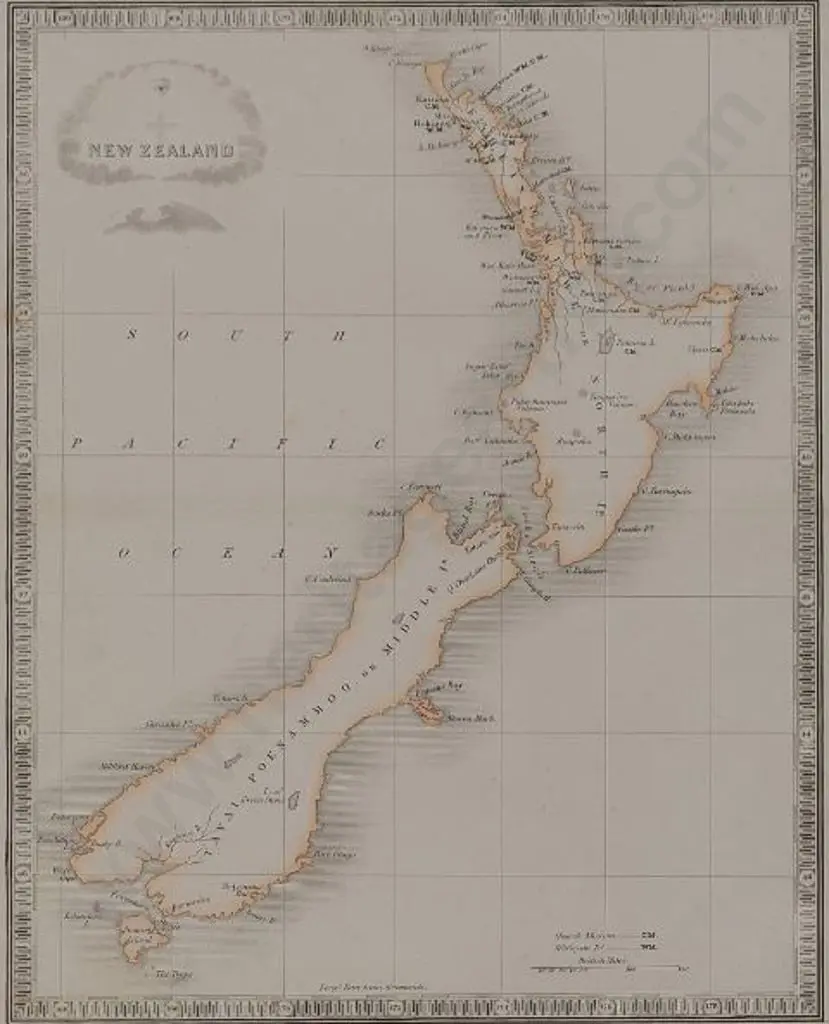 WYLD, James (1812-1887) - Map of New Zealand c. 1830 - Handcoloured Image 1++