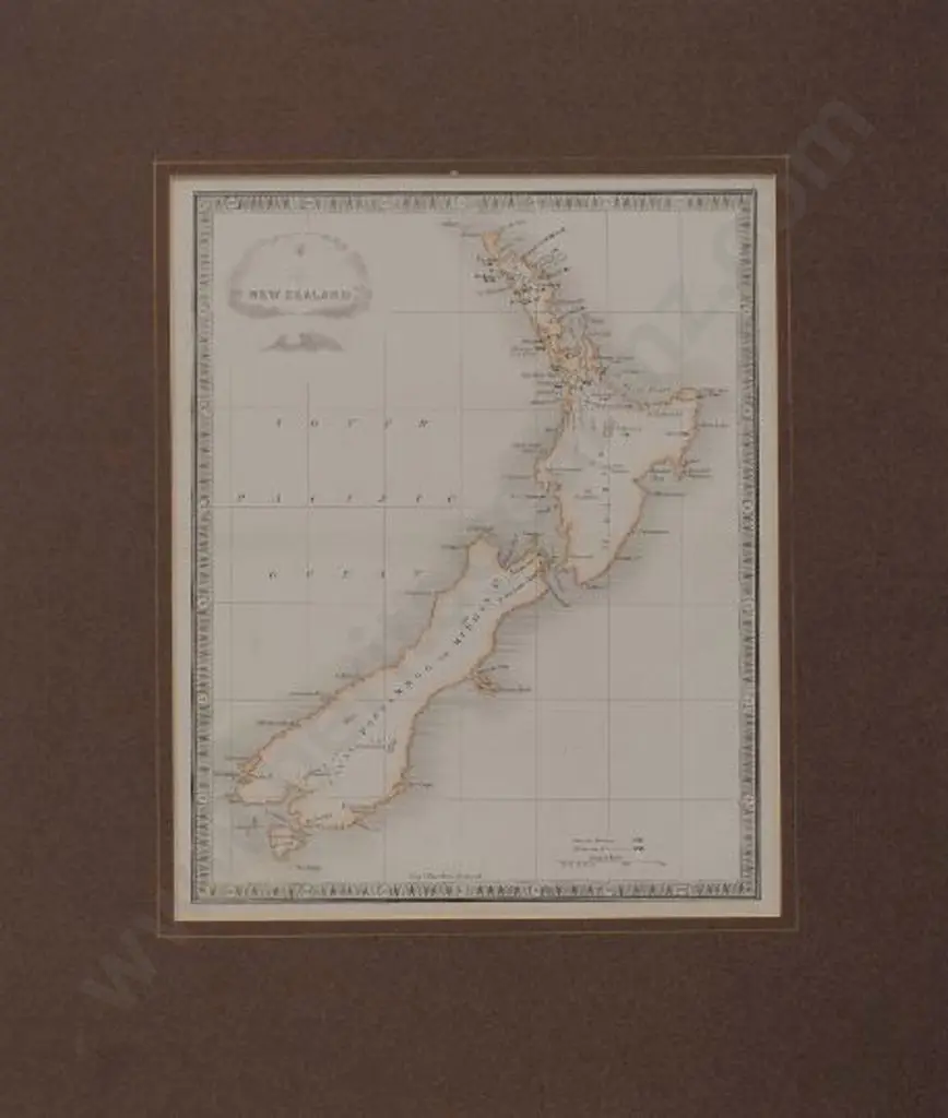 WYLD, James (1812-1887) - Map of New Zealand c. 1830 - Handcoloured Image 1++