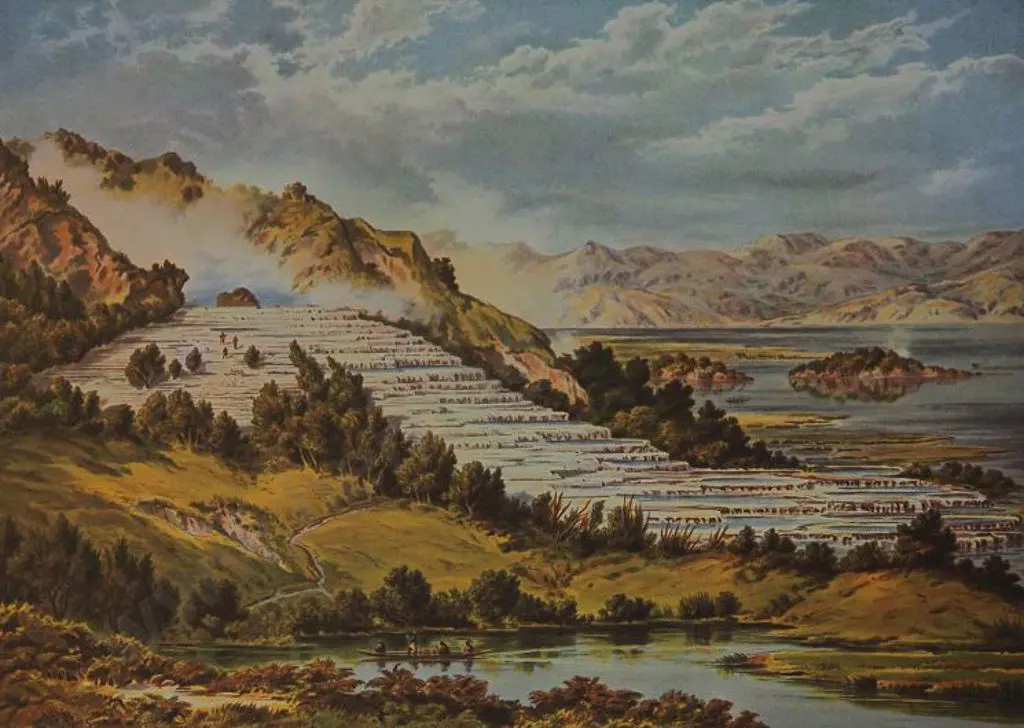 BARRAUD, Charles Decimus (1822-1897) - Te Tarata (White Terraces) Rotomahana Image 1++