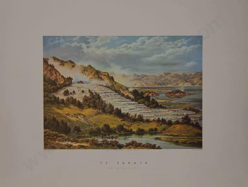 BARRAUD, Charles Decimus (1822-1897) - Te Tarata (White Terraces) Rotomahana Image 1++