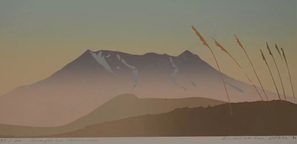 WARR, Malcolm (1939-) - Ruapehu, Summer Image 1++