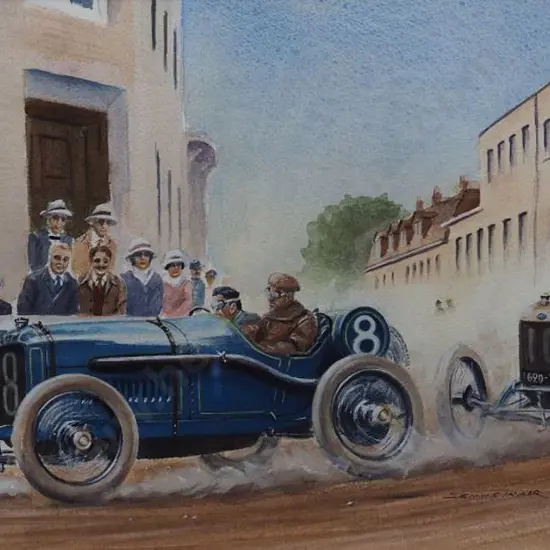 TAYLOR, Dennis (active 1950s) - French Grand Prix 1913, Amiens - with Winning Peugeot