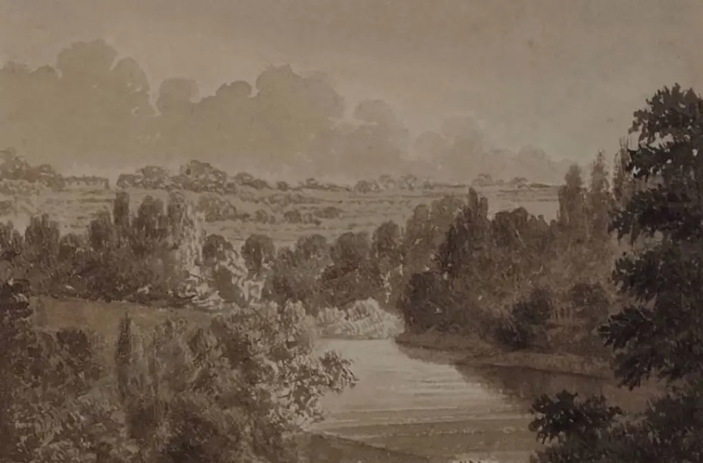 GLOVER, John (1767-1849) after - Sepia toned Country Scene - From the Arnold Fellows Collection No 599 Image 1++