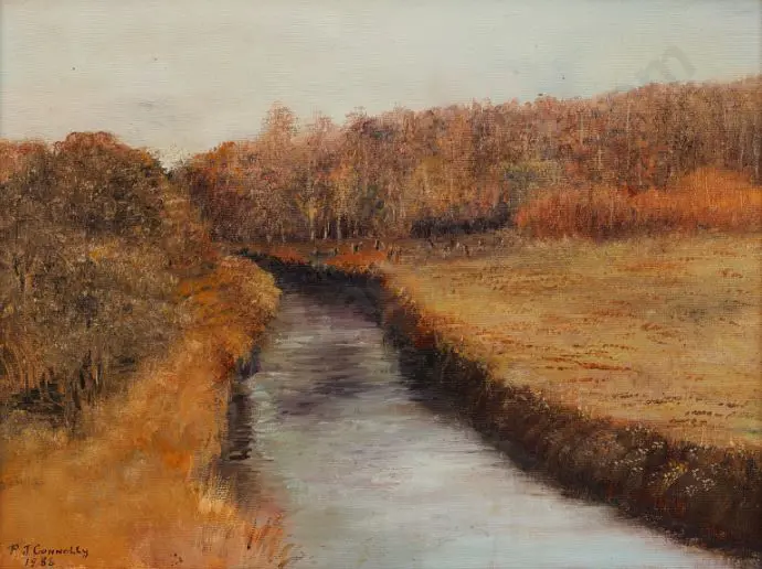 CONNOLLY, P.J. (1954-) - Stream through Woods & Meadow Image 1++