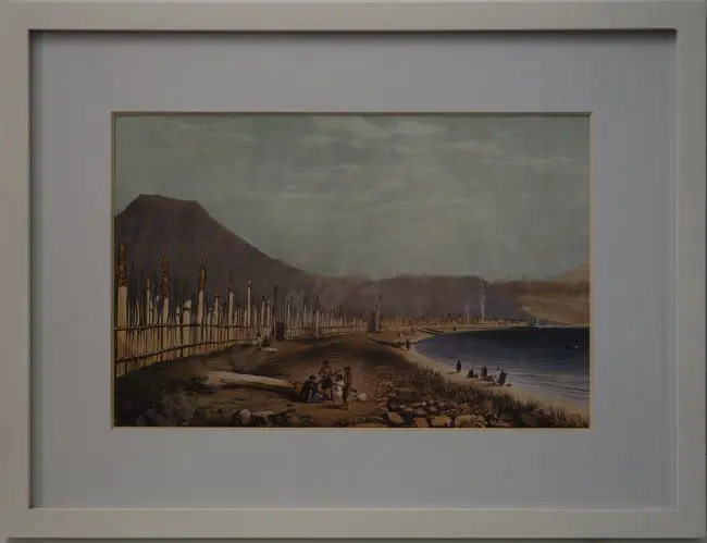 ANGAS, George French (1822-1886) - Te Henheus Old Pah of Waitahanui at Taupo Lake Image 1++
