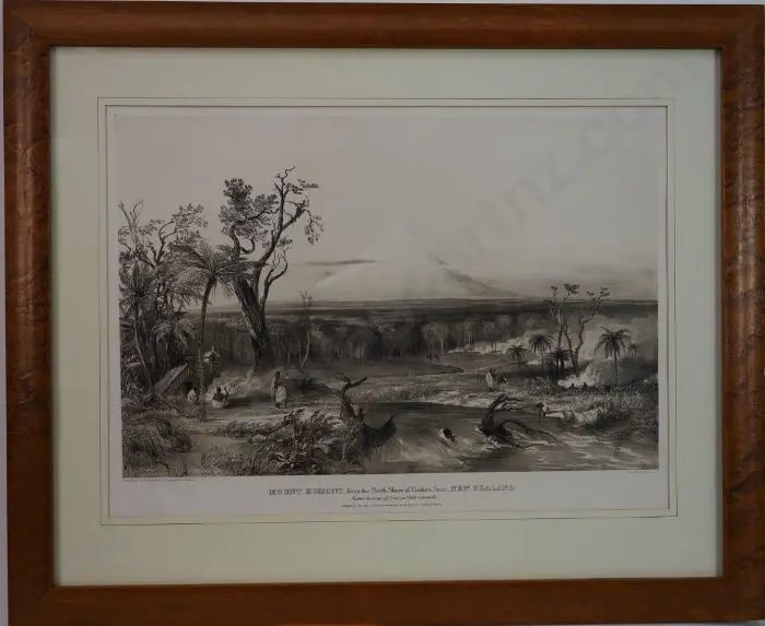 HEAPHY, Charles (1822-1881) - Mount Egmont from the North Shore of Cooke's (sic) Strait Image 1++