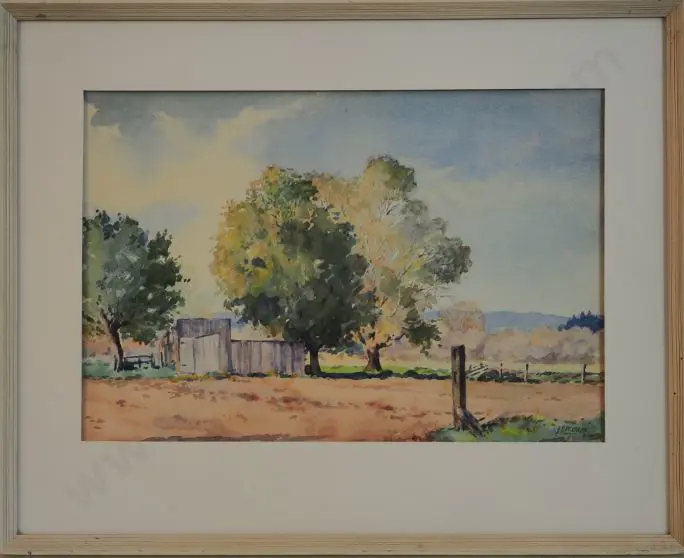 MONRO, J.S. - Farm Building with Trees Image 1++