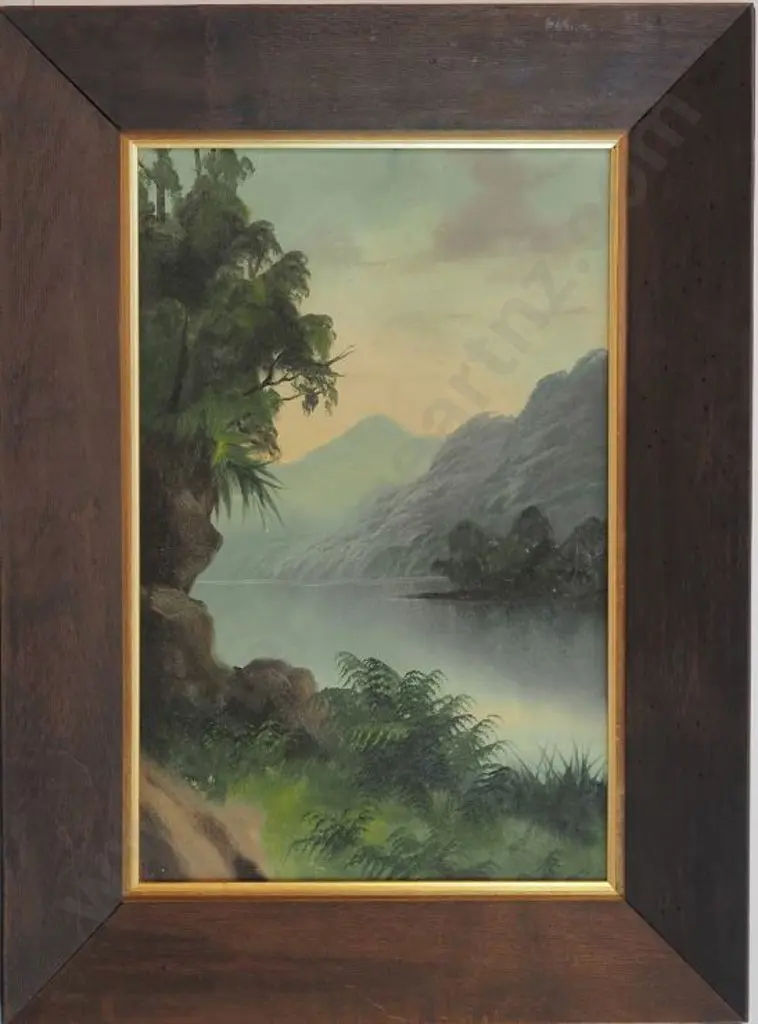 CROFT, Steven (Active late 1800s) - Lake & Native Bush Image 1++