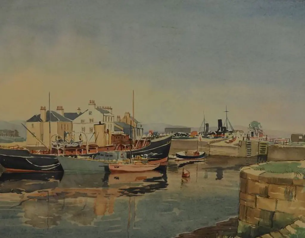 WHITEOAK, Cyril (1920-2009)  - Moored Boats- England Image 1++