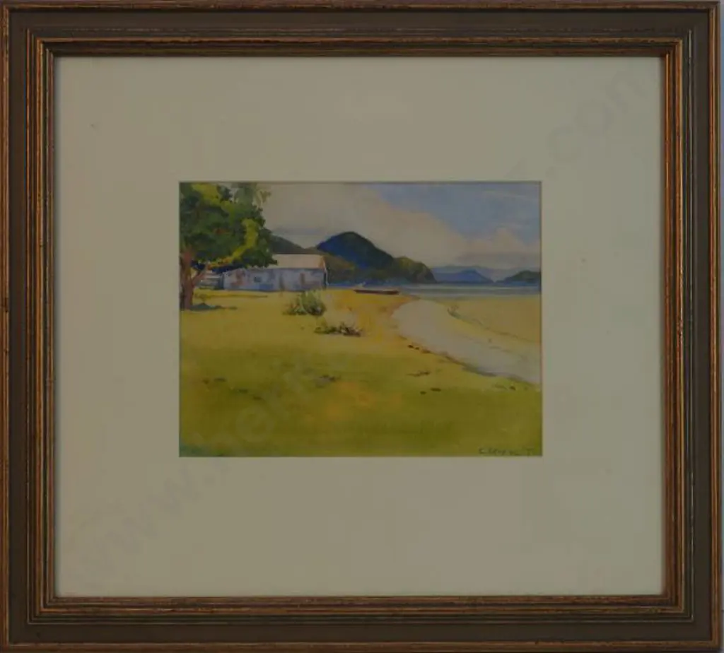 SAVAGE, Cedric D. (1901-1969) - In the Sounds - Boat on Lake's Edge Image 1++