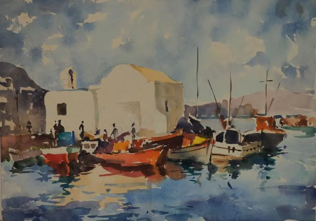 VEL, Gaston de (1924-2010) - Boat in Moorings Image 1++