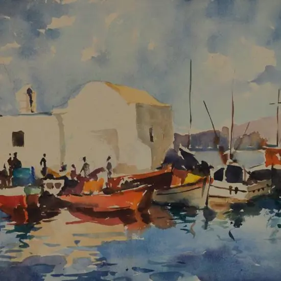 VEL, Gaston de (1924-2010) - Boat in Moorings