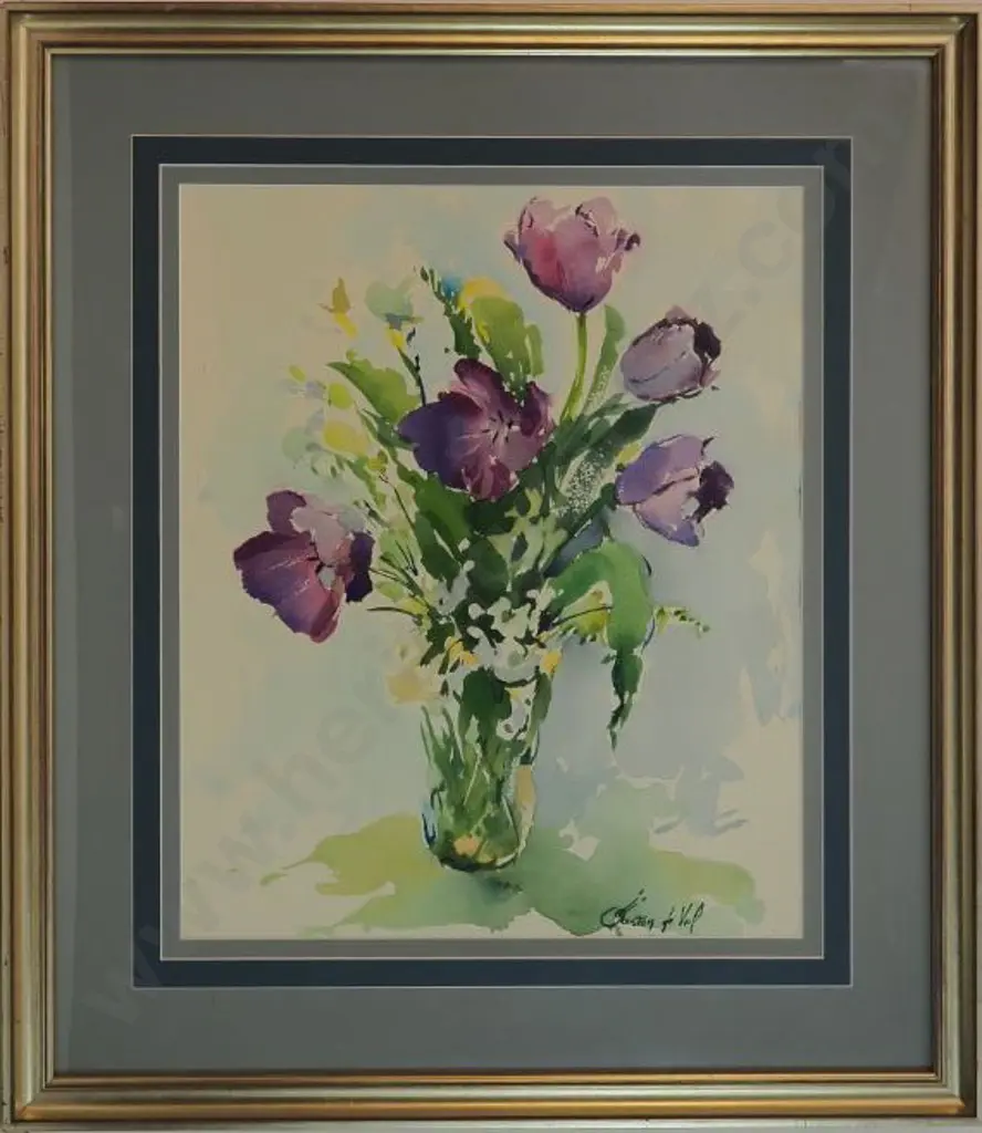 VEL, Gaston de (1924-2010) - Tulips in Vase Image 1++