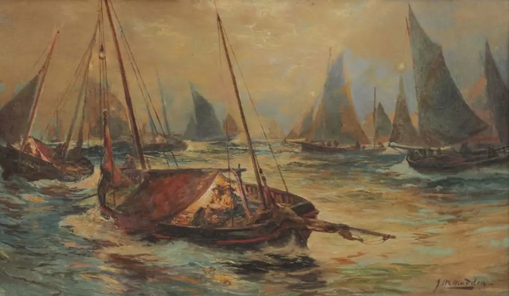 MADDEN, John McIntosh (1856-1923) - Supper Time with the Fishing Fleet Image 1++