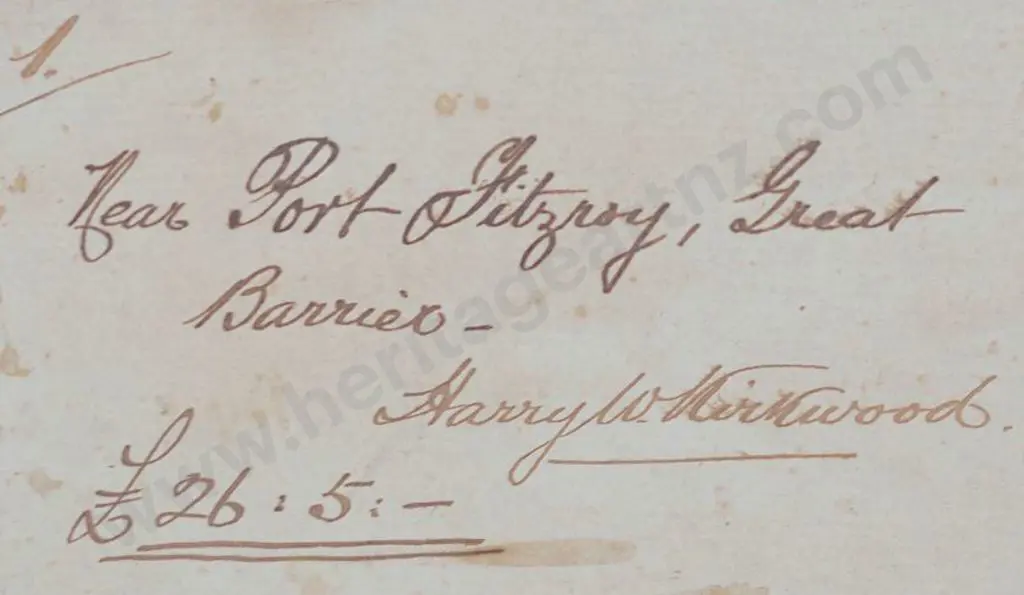 KIRKWOOD, Harry W. (1854-1925) - Port Fitzroy, Great Barrier Island Image 1++